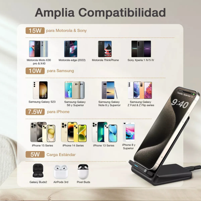 Cargador Inalámbrico QI Carga Rapida