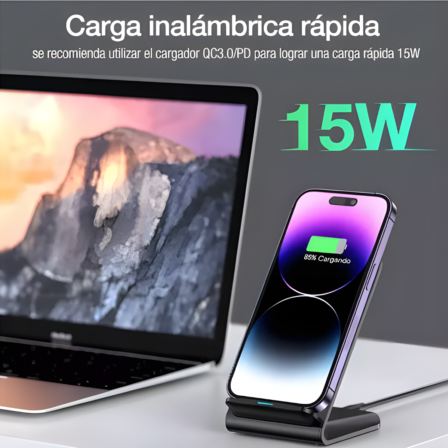 Cargador Inalámbrico QI Carga Rapida