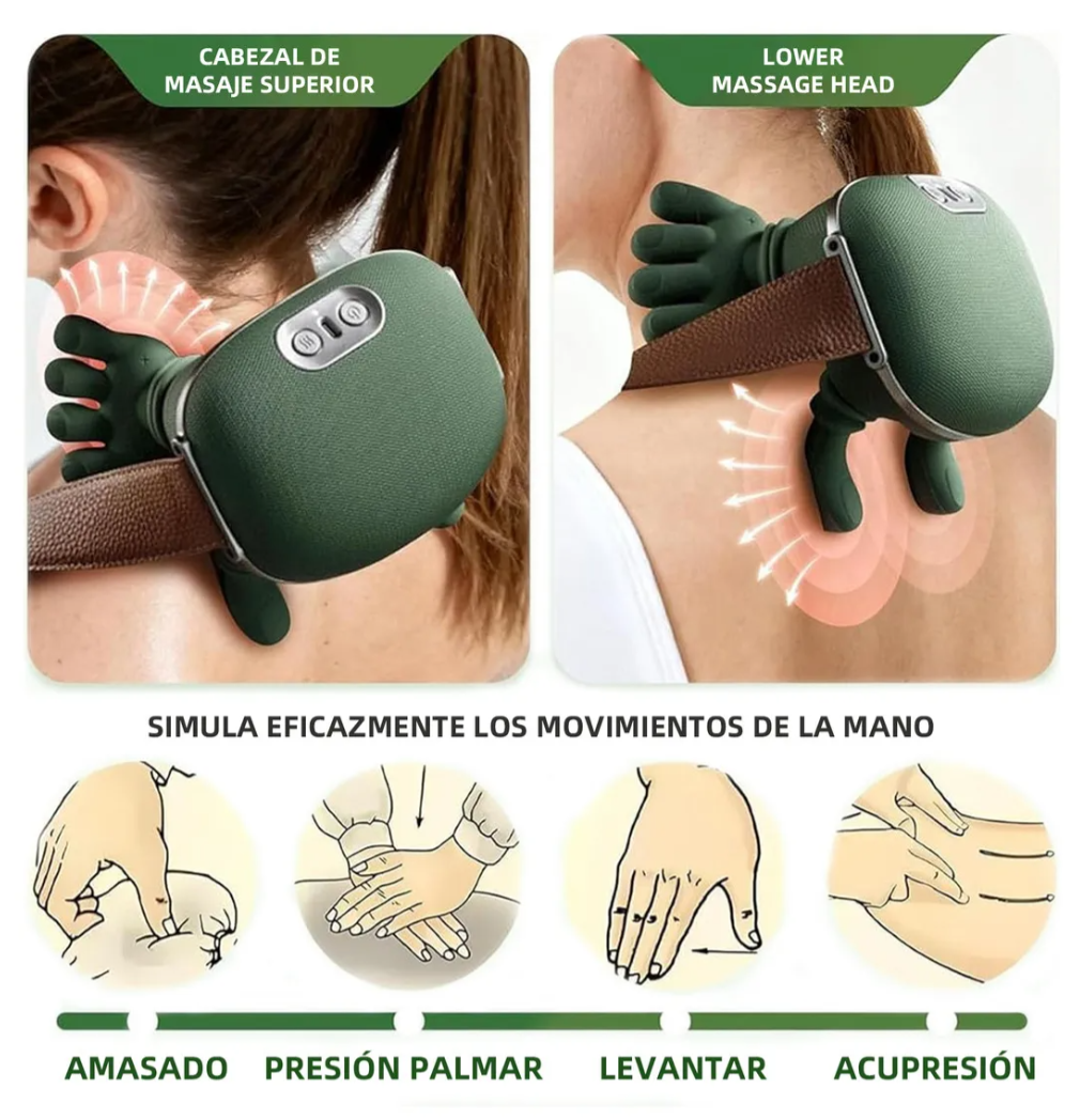 Masajeador de Cuello y Hombros 4D | Calor Infrarrojo e Inalámbrico.